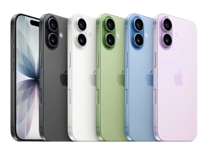 Linha de iPhones em várias cores